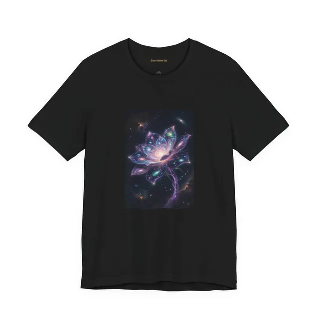 Cosmic Lotus Galaxy Flower T-Shirt